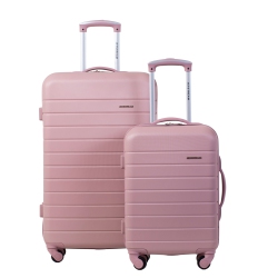 JETSTREAM 2 Piece Hardside Luggage Set. 26 Inch Suitcase & Carry On Lightweight Luggage With Wheels (Rose Light)