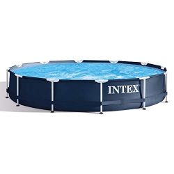INTEX 28211St 12-Foot X 30-Inch Metal Frame Round 6 Person Outdoor Backyard Above Ground Swimming Pool With Krystal Klear Filter Cartridge Pump