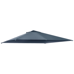 OUTSUNNY 9.8' X 9.7' Square Gazebo Canopy Replacement Uv Protected Top Cover Sun Shade In Grey