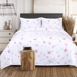 ENVIOHOME 160 Gram Flannel Bedding Sheet Set - Blush Floral, Full