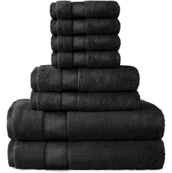 CANADIAN LINEN Luxury Turkish Cotton Bathroom Towel Set 8 Pack 2 Large Bath Towels, 2 Hand Towels, 4 Washcloth Soft Absorbent Quick Dry Spa Shower