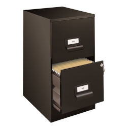 PEMBERLY ROW 18" Deep 2 Drawer File Cabinet In With Finger Pull Handles In Black