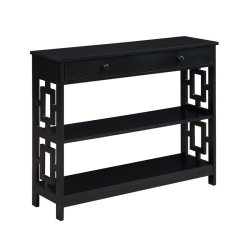 CONVENIENCE CONCEPTS Town Square One-Drawer Console Table In Wood Finish In Black