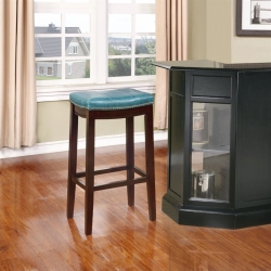 LINON Claridge 32" Wood Bar Stool In In Blue