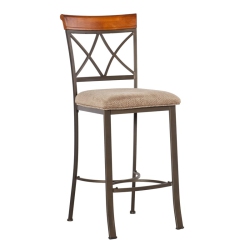 PEMBERLY ROW Traditional 29" Metal Bar Stool In Pewter