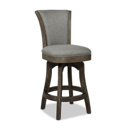 JENNIFER TAYLOR HOME Henry 27" Armless Swivel Counter Height Bar Stool Dark Heathered Linen In Grey