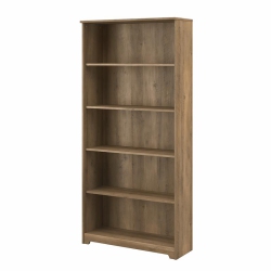 BUSH Cabot Tall 5 Shelf Bookcase In Reclaimed Pine - Engineered Wood