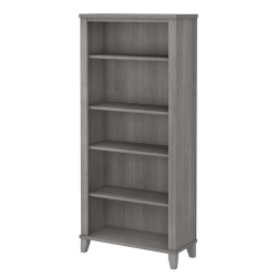 BUSH Somerset Tall 5 Shelf Bookcase In Platinum - Engineered Wood In Gray