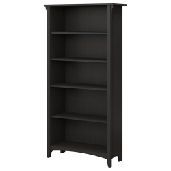 BUSH Furniture Salinas 5 Shelf Bookcase In Vintage In Black