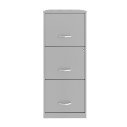 HIRSH INDUSTRIES LLC Space Solutions 3 Drawer Modern Metal Vertical File Cabinet With Lock In In Gray