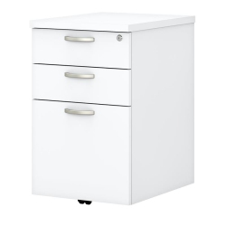 BBF Easy Office 3 Drawer Mobile File Cabinet In Pure - Engineered Wood In White