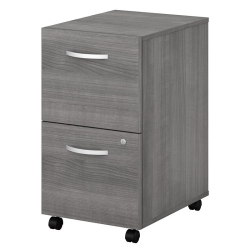 BBF Studio C 2 Drawer Mobile File Cabinet In Platinum - Engineered Wood In Gray