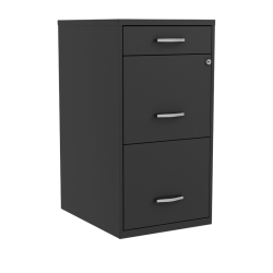 HIRSH INDUSTRIES LLC Space Solutions 18In Deep 3 Drawer Metal Organizer File Cabinet In Black