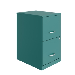 HIRSH INDUSTRIES LLC Space Solutions 18In 2 Drawer Metal File Cabinet Teal/turquoise