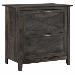 BUSH Key West 2 Drawer Lateral File Cabinet In Dark Hickory - Engineered Wood In Gray