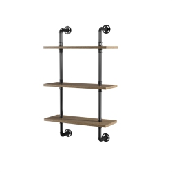 BOWERY HILL Modern Wood 3-Tier Wall Display Shelf In Natural