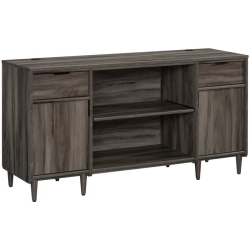 PEMBERLY ROW Engineered Wood 2-Drawers Credenza Desk In Jet Acacia