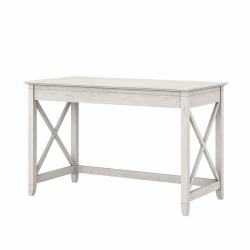 BUSH Key West 48W Writing Desk In Linen Oak - Engineered Wood In White