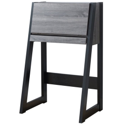 BOWERY HILL Modern Wood Secretary Desk In Distressed Gray And In Black