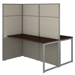 BBF Bush Business Furniture Easy Office 60W 2 Person Cubicle Desk With 66H Panels