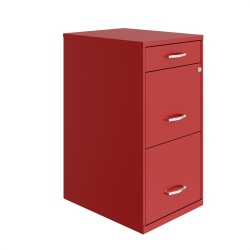 HIRSH INDUSTRIES LLC Space Solutions 18In Deep 3 Drawer Metal Organizer File Cabinet In Red