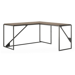 PEMBERLY ROW 62" L Shaped Industrial Writing Desk With 37" Return