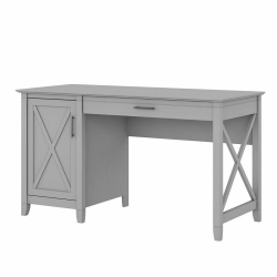 BUSH Key West 54W Computer Desk With Storage In Cape Cod - Engineered Wood In Gray
