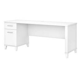 BUSH Somerset 72W Office Desk With Drawers In - Engineered Wood In White