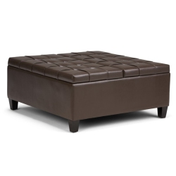 ATLIN DESIGNS Storage Coffee Table Ottoman In Chocolate In Brown