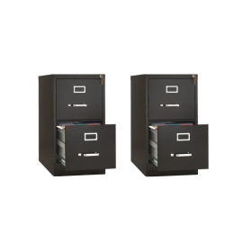HIRSH INDUSTRIES LLC Set Of 2 Value Pack Two Drawer Letter File Cabinet In With Lock In Black