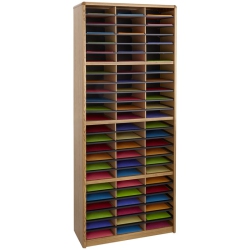 SCRANTON & CO 72 Compartment Metal Flat Files Organizer In Medium Oak