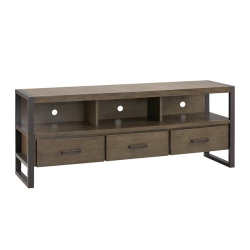 BOWERY HILL Contemporary Tv Stand for 65" Tv's In Smoke And Gunmetal In Gray