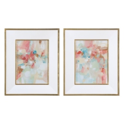 BOWERY HILL 2 Piece A Touch Of Blush And Rosewood Fences Art Set