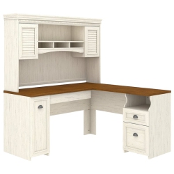 SCRANTON & CO L Shaped Desk With Hutch In Antique In White