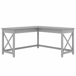 BUSH Key West 60W L Shaped Desk In Cape Cod - Engineered Wood In Gray