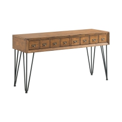 BOWERY HILL Modern 2-Drawer Sofa Table In Light Walnut Finish