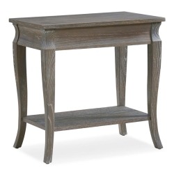 BOWERY Hill Contemporary Solid Wood Narrow End Table In Washed In Gray