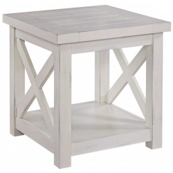 HOMESTYLES Seaside Lodge Wood End Table In Off In White