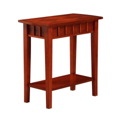 CONVENIENCE CONCEPTS Dennis End Table With Shelf In Wood Finish In Mahogany
