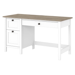 BUSH Mayfield 54W Computer Desk With Drawers In Shiplap Gray/white - Engineered Wood
