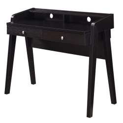 CONVENIENCE CONCEPTS Newport Deluxe Two-Drawer Desk With Shelf In Espresso Wood Finish