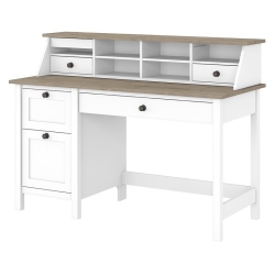 BUSH Mayfield 54W Desk W/ Drawers And Organizer In Shiplap Gray/white - Eng Wood