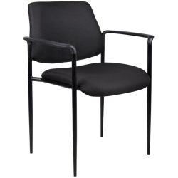 BOSS OFFICE PRODUCTS Square Back Diamond Fabric Stackable Guest Chair In In Black