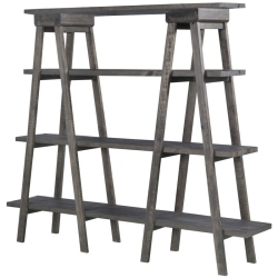 BEAUMONT LANE 4 Shelf Bookcase In Weathered In Charcoal