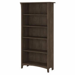 BUSH Salinas Tall 5 Shelf Bookcase In Ash - Engineered Wood In Brown
