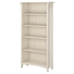 BUSH Salinas 5 Shelf Bookcase In Antique - Engineered Wood In White