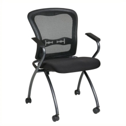 SCRANTON & CO Deluxe Folding Chair With Arms In Coal (Set Of 2)