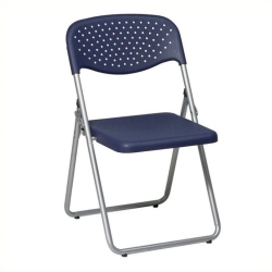 SCRANTON & CO Plastic Folding Chair In (Set Of 4) In Blue