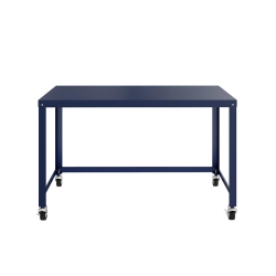 HIRSH INDUSTRIES LLC Space Solutions Ready-To-Assemble 48 Inch Wide Mobile Metal Desk - In Navy