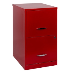 HIRSH INDUSTRIES Space Solutions 18" 2 Drawer Metal File Cabinet Lava In Red